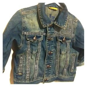 Oshkosh CUSTOMIZED rhinestone trim jacket Sz 12m